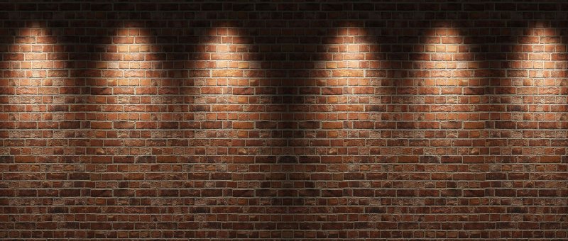 Кирпичная стена с подсветкой