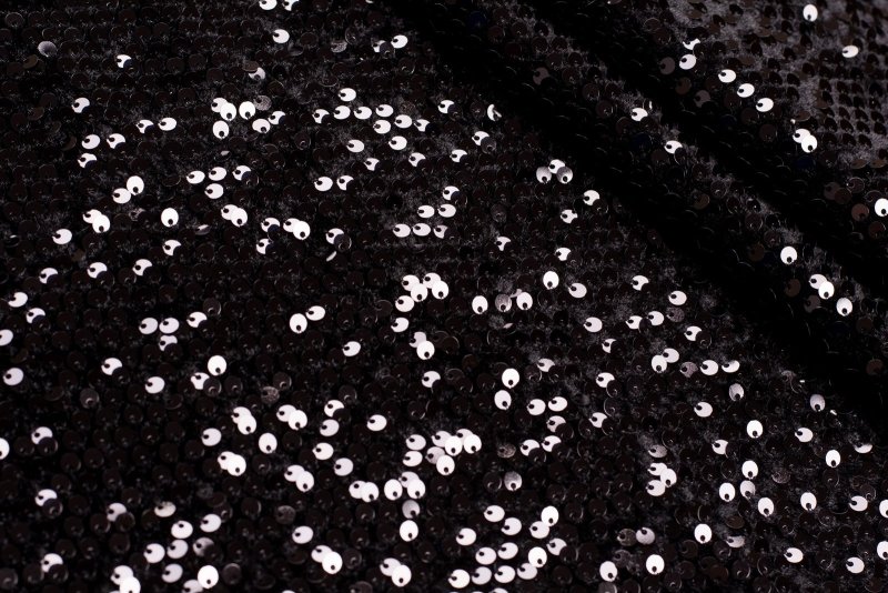 Ткань черные пайетки