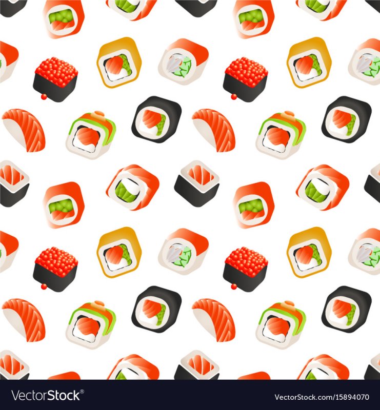 Паттерн суши и роллы вектор