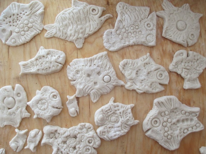 Ракушки из соленого теста