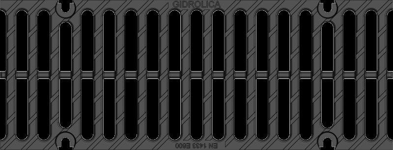 Решетка водоприемная Gidrolica super РВ -20.24.50 - щелевая чугунная ВЧ, кл. D400