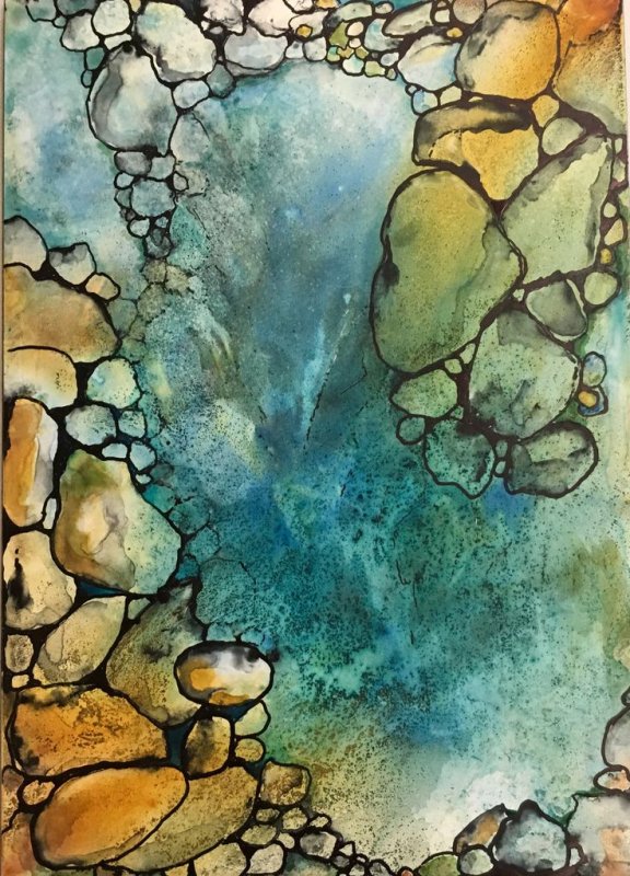 Галька акварелью