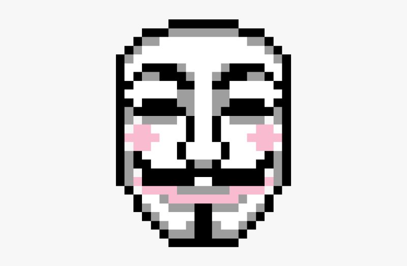 Маска Анонимуса в пикселях