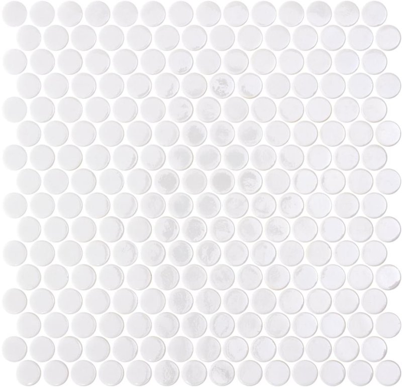 Мозаика круглая белая