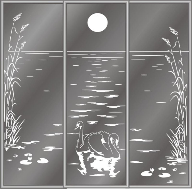 Пескоструйный рисунок на зеркале