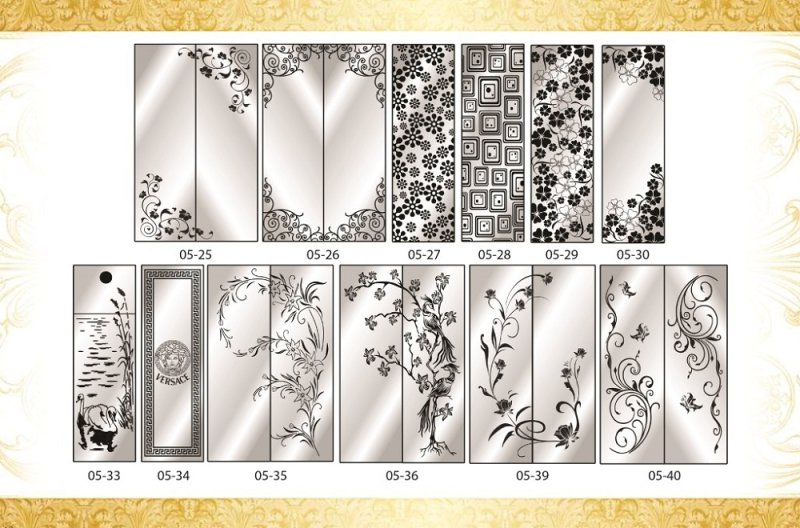 Шкаф купе с пескоструйным рисунком