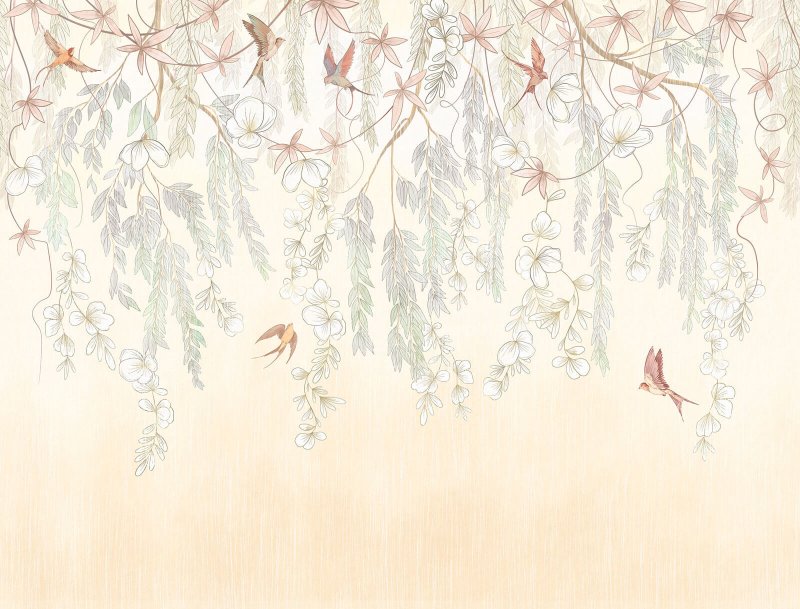 Фрески цветы, Шинуазри, магнолии, aртикул: 88 АТ-016-S 02