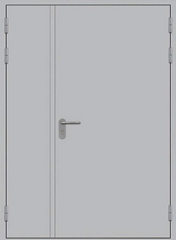Дверь противопожарная RAL 7035 двустворчатая