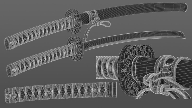 Референс катана для блендера