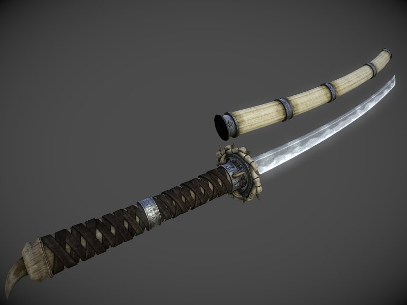 Скайрим Драконья катана мод