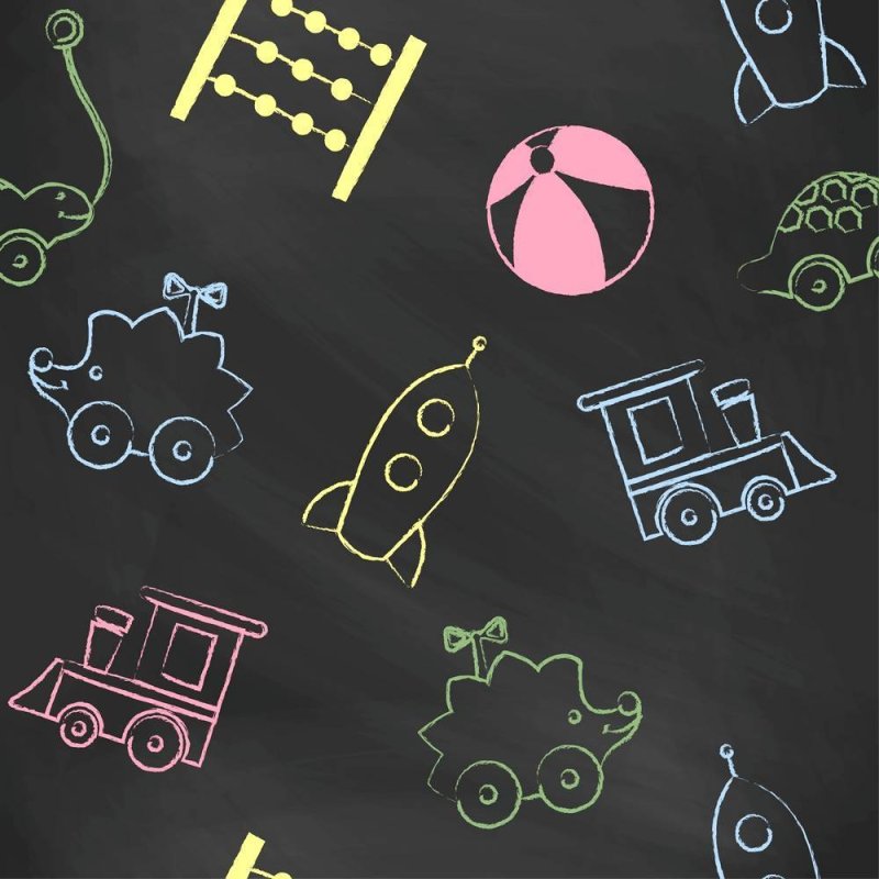 Меловая доска с детскими рисунками