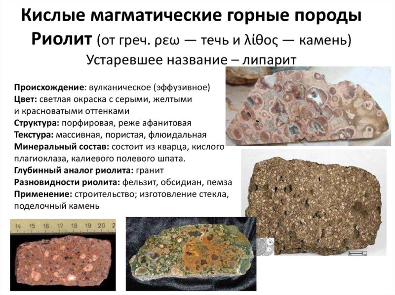 Название магматических горных пород