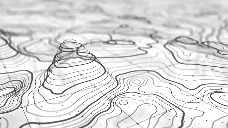 Изолинии рельефа вектор