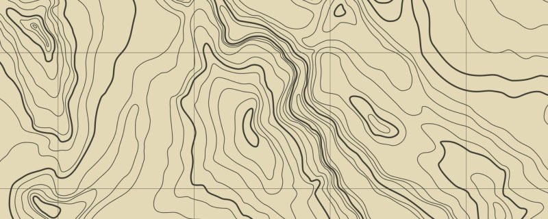 Изолинии рельефа вектор