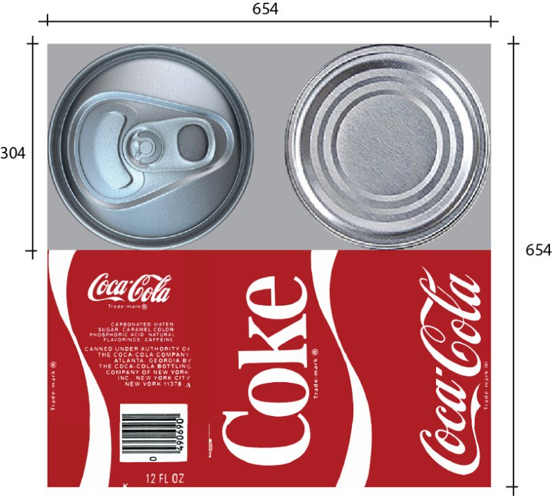 Этикетка банки колы