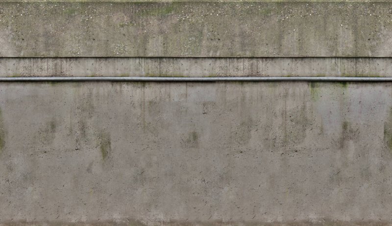 Бетонная стена сбоку