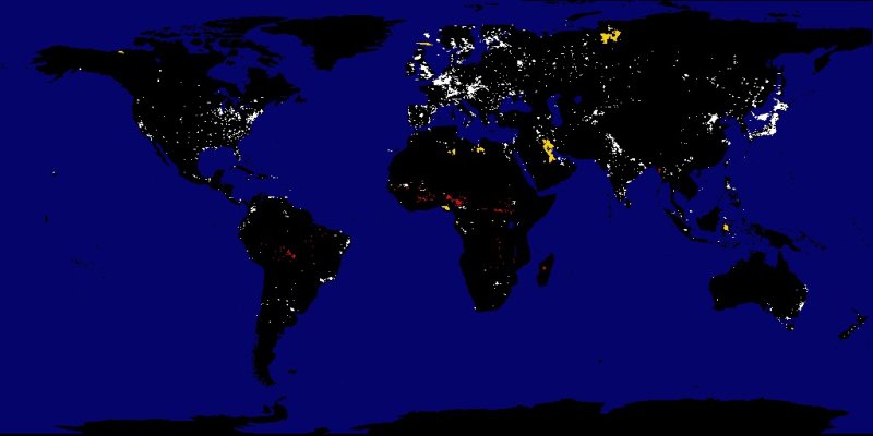 Карта НАСА ночная земля Russia