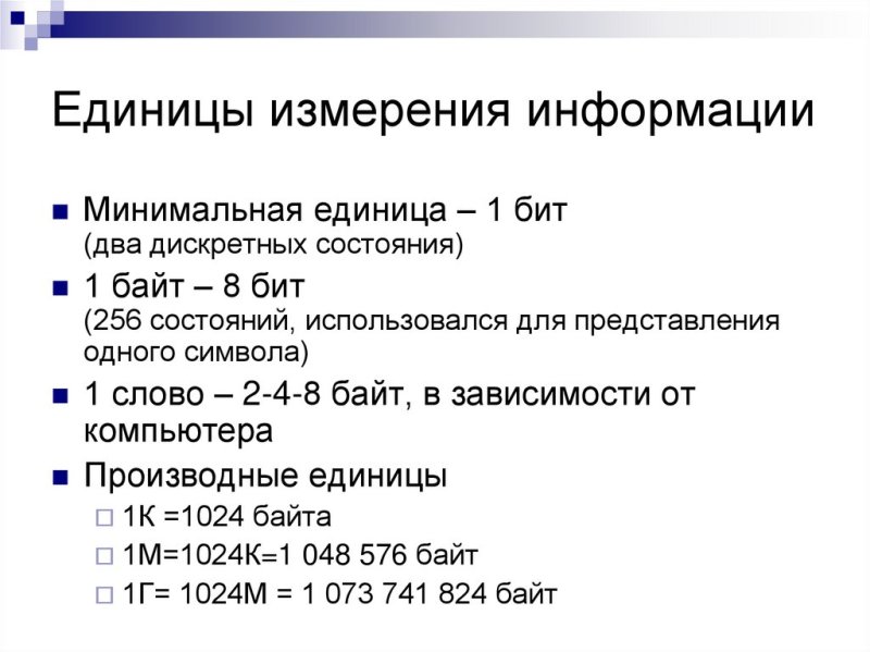 Минимальная единица информации