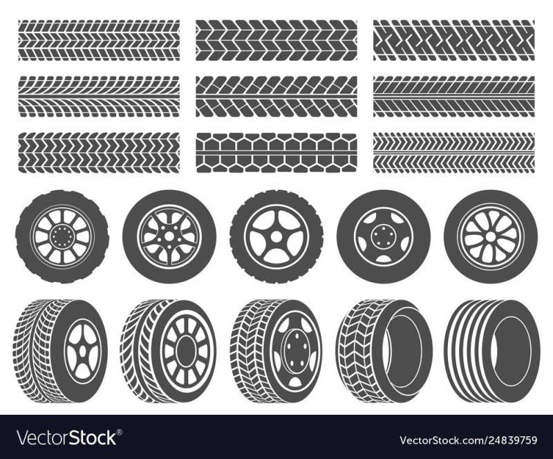Шина сбоку с протекторами вектор