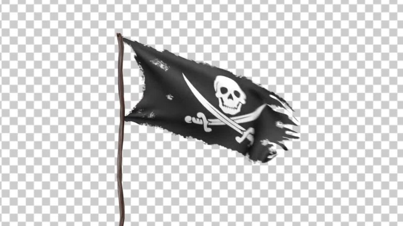 Пиратский флаг на прозрачном фоне