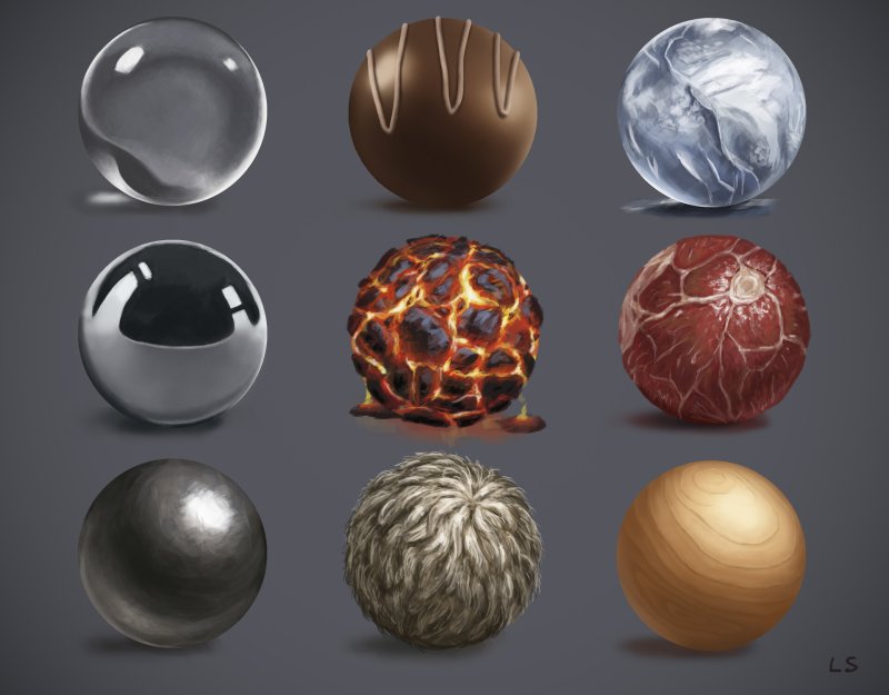 Шарики из разных материалов