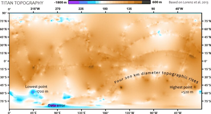Карта титана спутника Сатурна