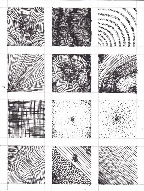 Фактуры в графике карандашом