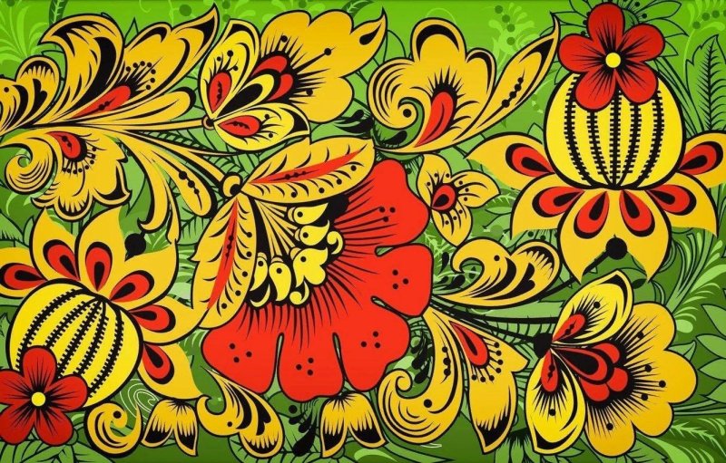 Хохломская роспись фоновая роспись