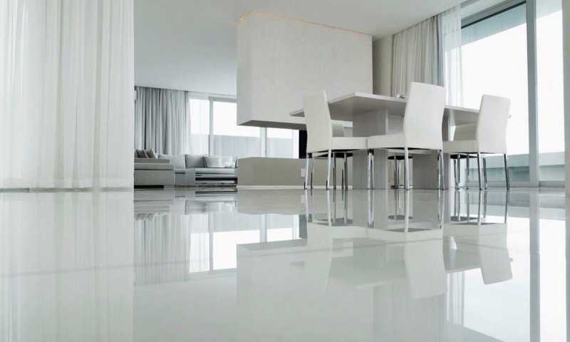 Наливной полимер бетонный пол белый