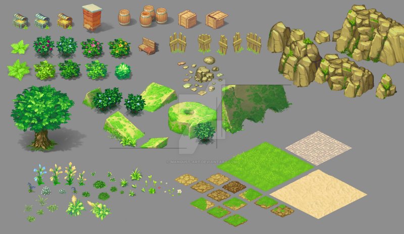 Isometric для игр 2д растения