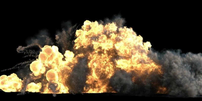 Взрыв на черном фоне