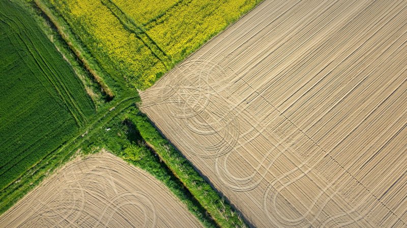 Поля вид с самолета