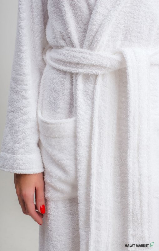 Белый банный халат