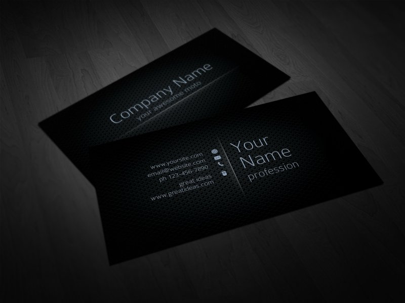 Стильные черные визитки