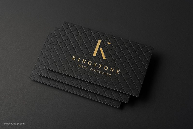 Мокап визитки с тиснением