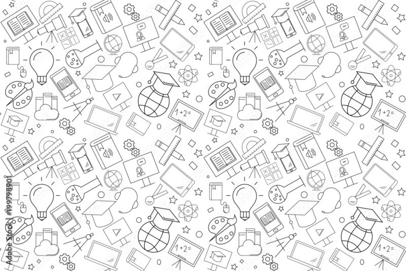 Паттерн школьные принадлежности