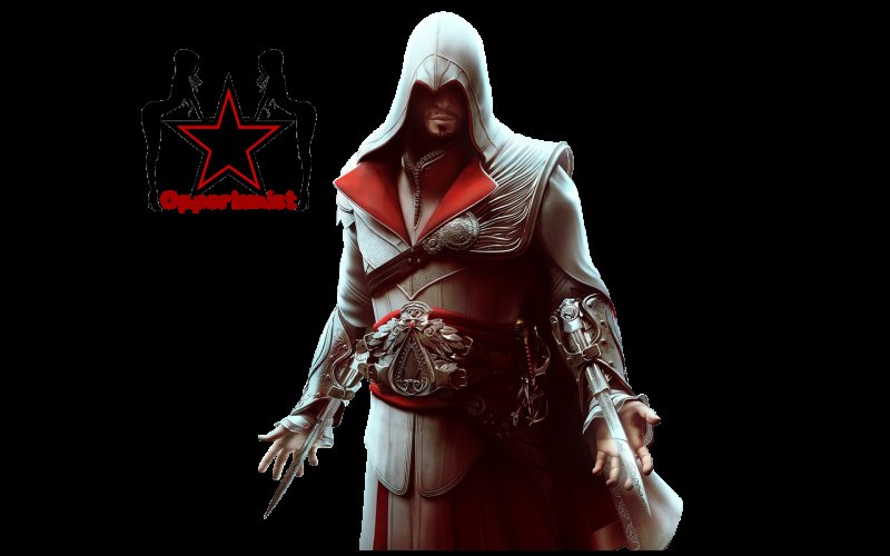 Ассасин на прозрачном фоне