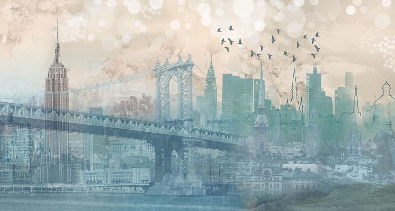 Обои с рисунком города