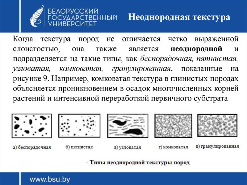 Неоднородная текстура пород