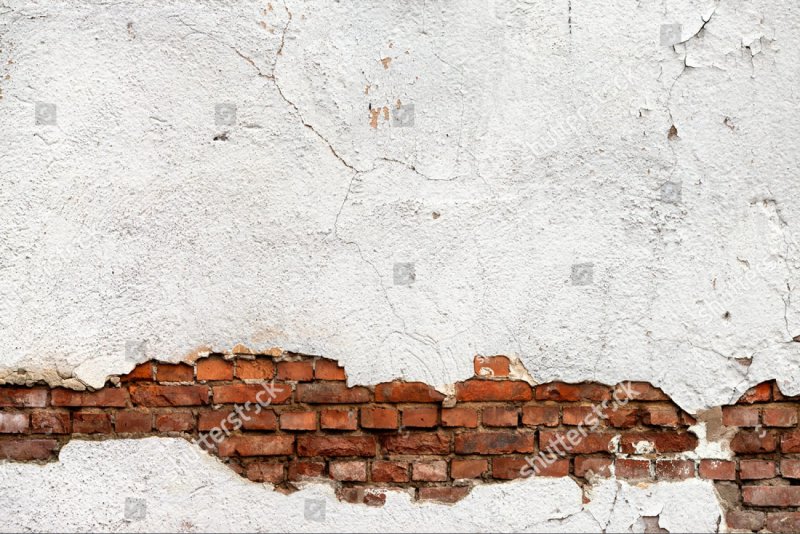 Кирпичная стена со штукатуркой