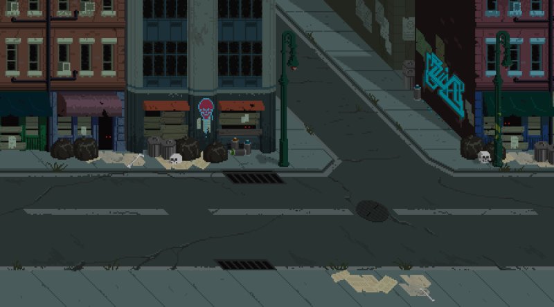 Пиксельная улица города