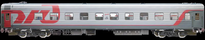 Пассажирский вагон РЖД вид сбоку