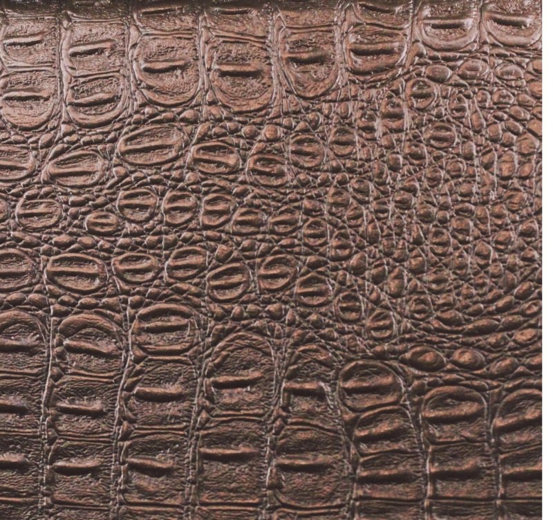 Кожзам крокодил коричневый