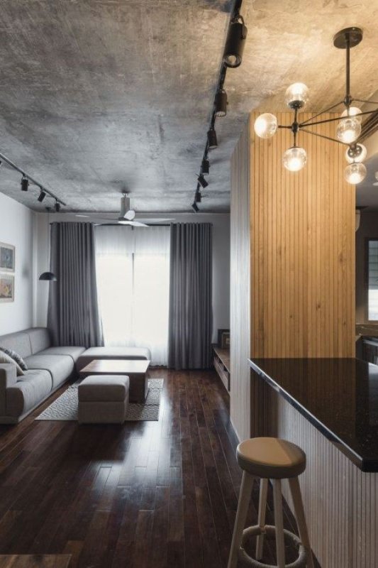 Потолок лофт бетон