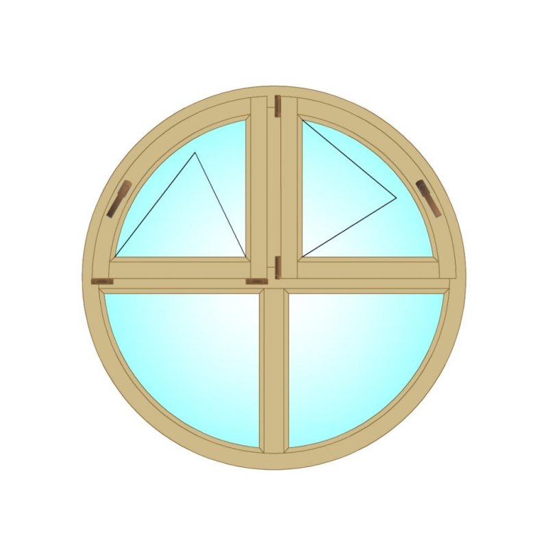 Деревянная оконная рама круглая