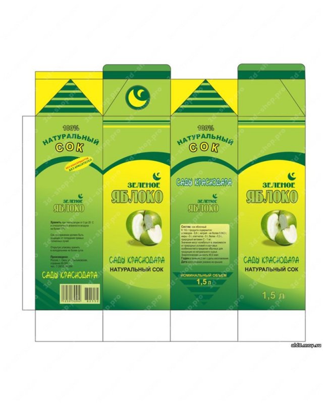 Развёрткаупоковки сока