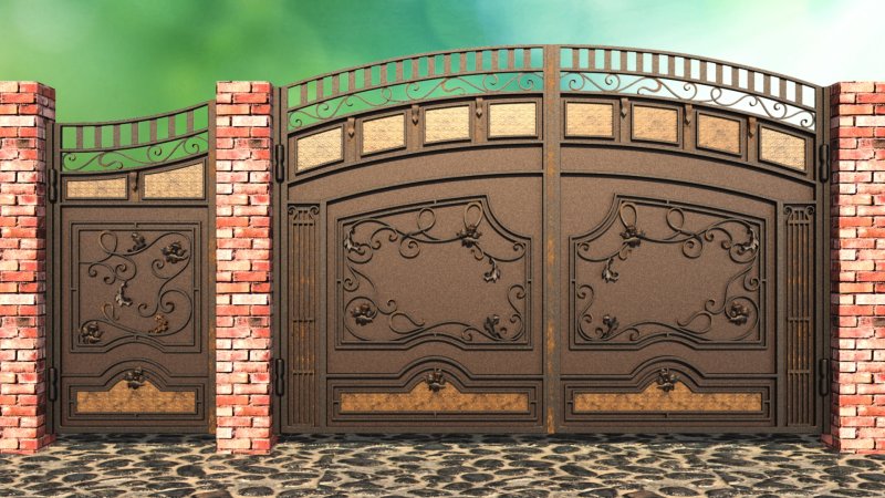 Кованые ворота в современном стиле