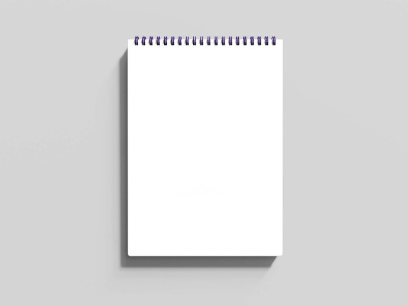 Мокап блокнот на пружине сбоку