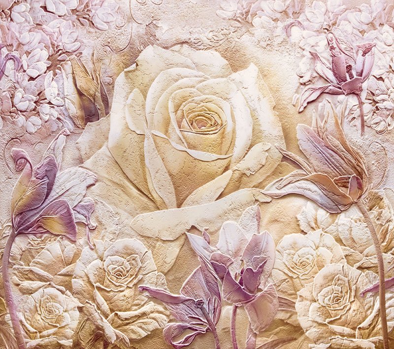 Фреска цветы