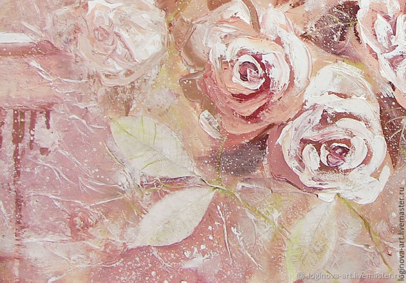 Интерьерная живопись розы